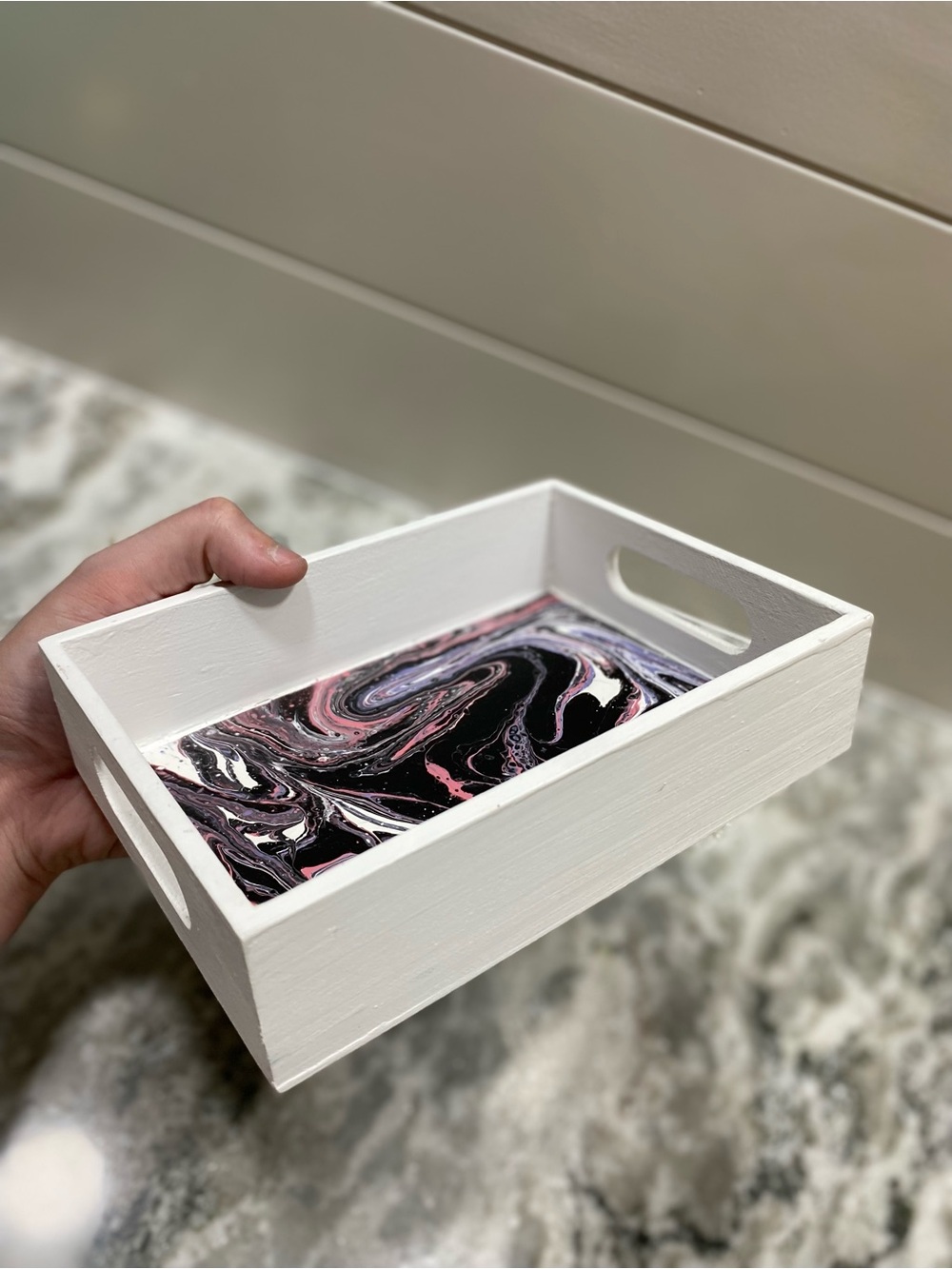Abstract Swirl Pink Tray - Picture 10 of 10